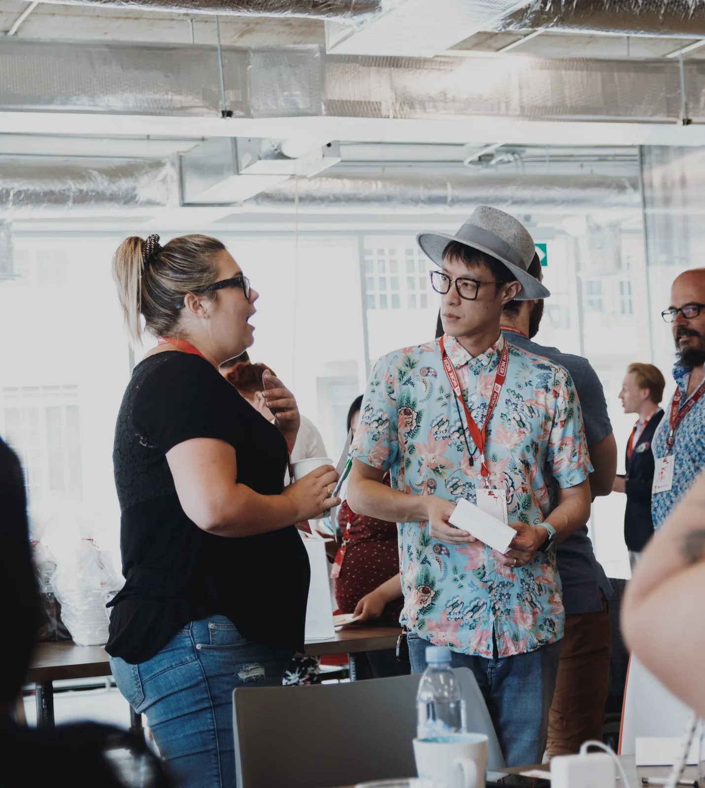 People in conversation during a shared gathering